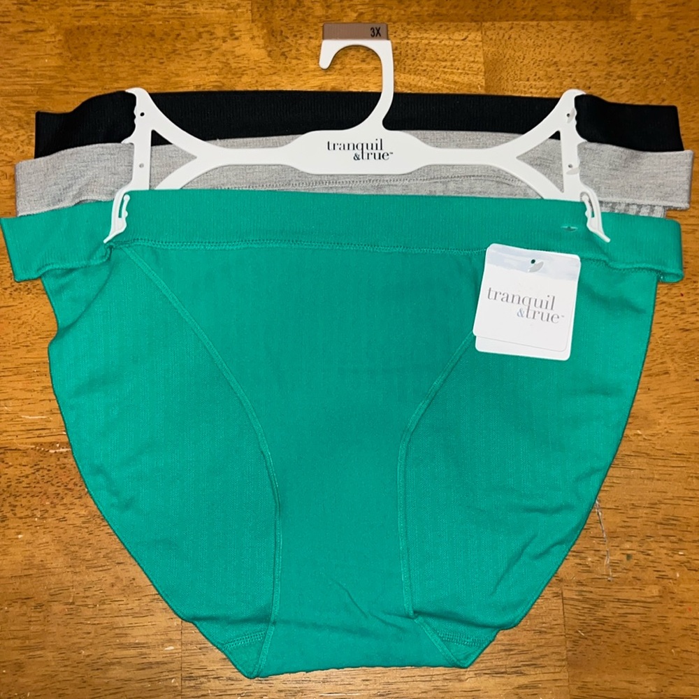 Tranquil & True 3 Pack Women’s Plus 3X Seamless Comfort String Bikini